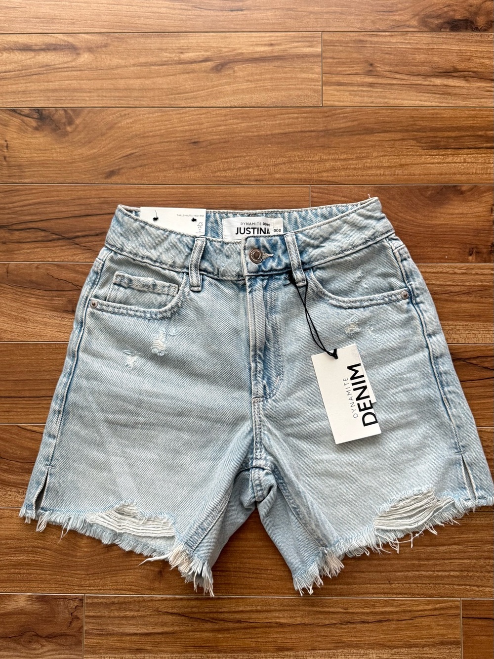 Dynamite Justina High Rise Frayed Denim Shorts - NWT